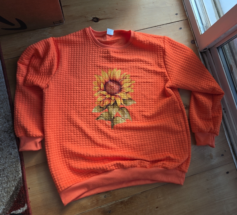 Orange Sunflower Womens Pullover